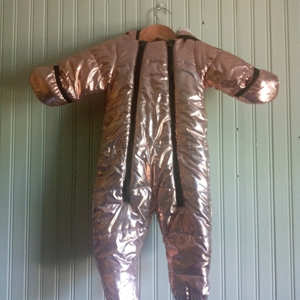Steve Madden rose gold metallic baby  snowsuit